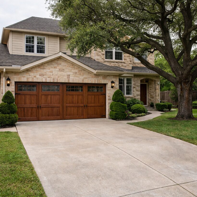 New garage door installed on a Dallas–Fort Worth home